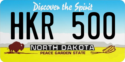 ND license plate HKR500