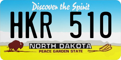 ND license plate HKR510