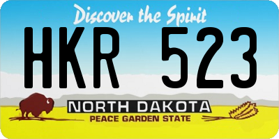 ND license plate HKR523