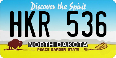 ND license plate HKR536