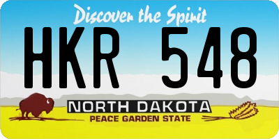ND license plate HKR548