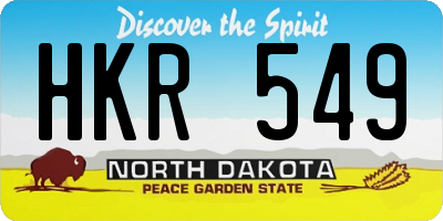ND license plate HKR549