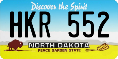 ND license plate HKR552