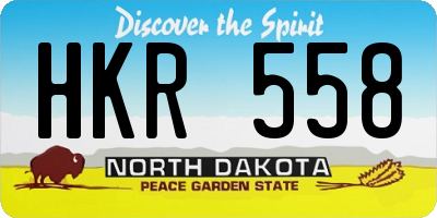 ND license plate HKR558