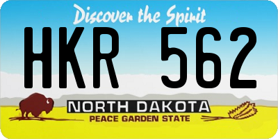 ND license plate HKR562
