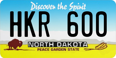 ND license plate HKR600