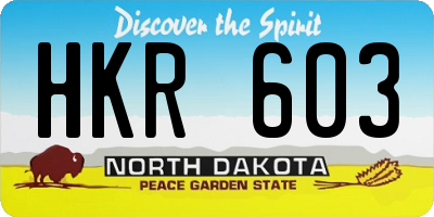 ND license plate HKR603