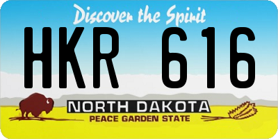 ND license plate HKR616