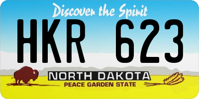 ND license plate HKR623