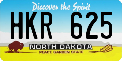 ND license plate HKR625