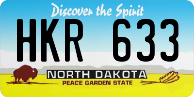 ND license plate HKR633