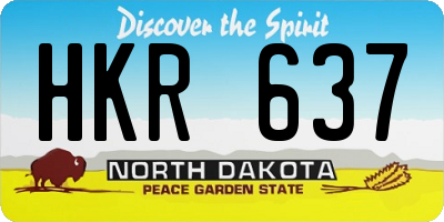 ND license plate HKR637