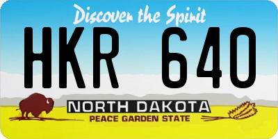 ND license plate HKR640