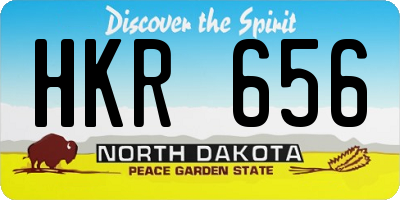 ND license plate HKR656