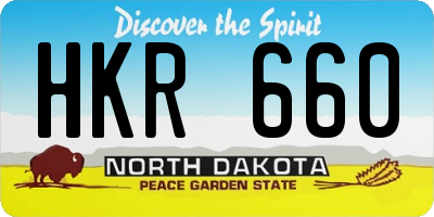 ND license plate HKR660