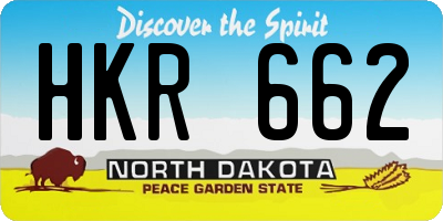 ND license plate HKR662