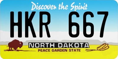 ND license plate HKR667