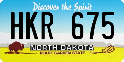 ND license plate HKR675