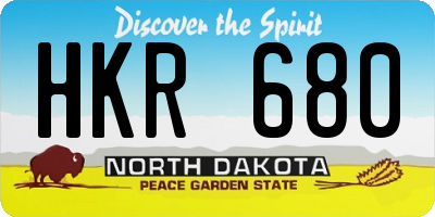 ND license plate HKR680