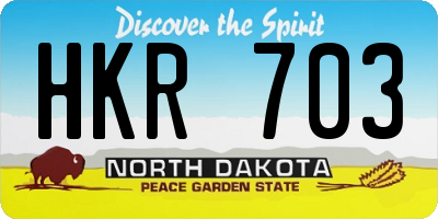 ND license plate HKR703