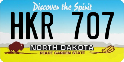 ND license plate HKR707