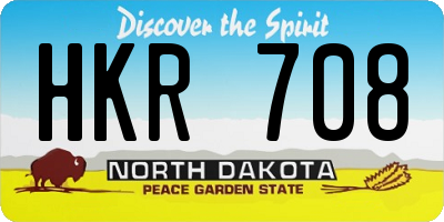 ND license plate HKR708