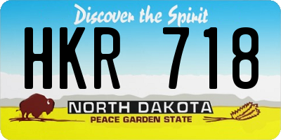 ND license plate HKR718
