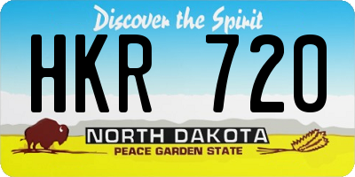 ND license plate HKR720