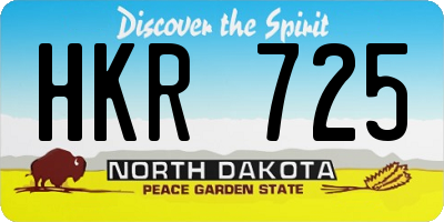 ND license plate HKR725