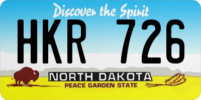 ND license plate HKR726