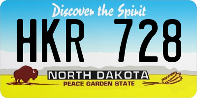 ND license plate HKR728