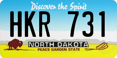 ND license plate HKR731