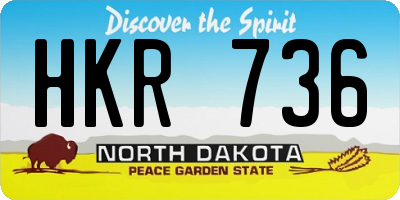 ND license plate HKR736
