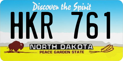 ND license plate HKR761