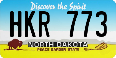 ND license plate HKR773