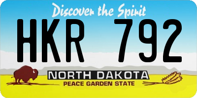 ND license plate HKR792