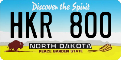 ND license plate HKR800