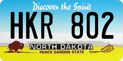 ND license plate HKR802