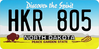 ND license plate HKR805