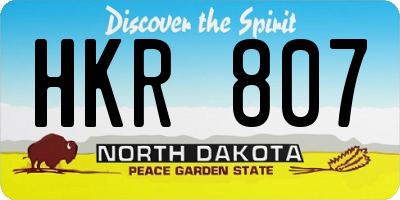 ND license plate HKR807