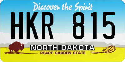 ND license plate HKR815