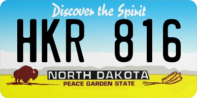 ND license plate HKR816