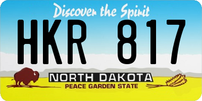 ND license plate HKR817