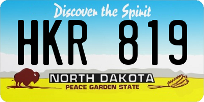 ND license plate HKR819