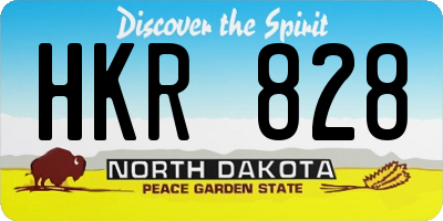 ND license plate HKR828