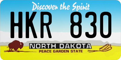 ND license plate HKR830