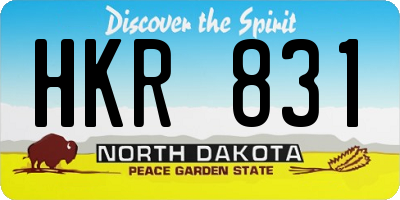 ND license plate HKR831