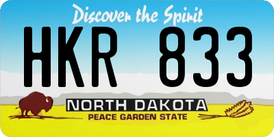 ND license plate HKR833