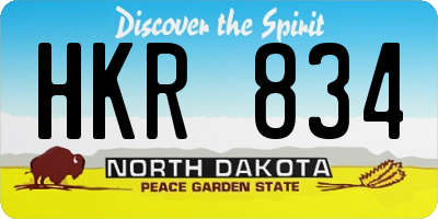ND license plate HKR834