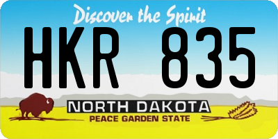 ND license plate HKR835